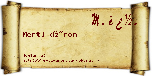 Mertl Áron névjegykártya