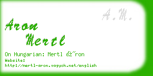 aron mertl business card